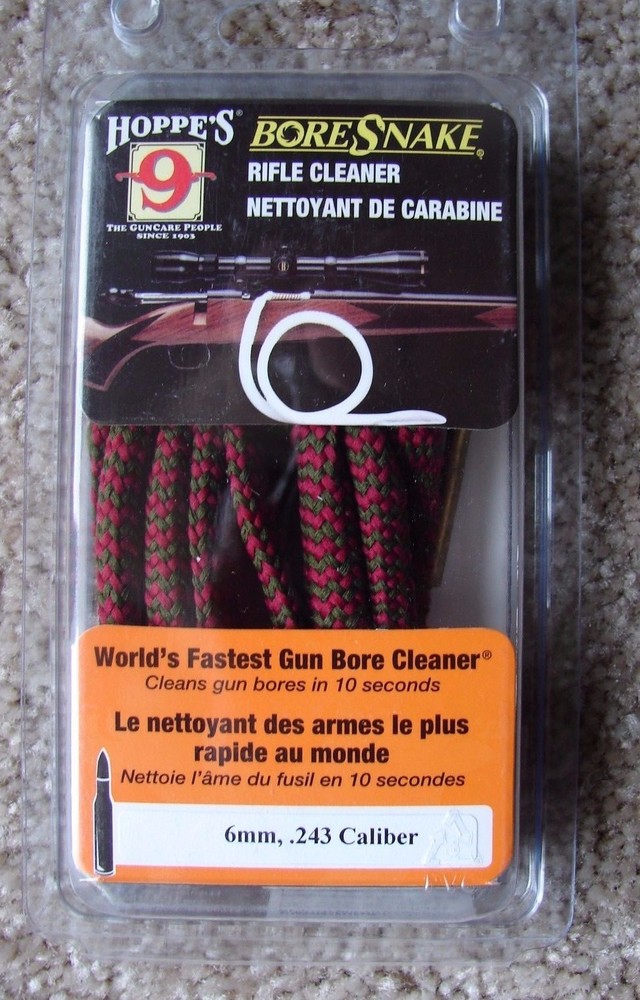 Hoppes 9 BoreSnake Rifle Cleaner 6mm, .243 Caliber #24012 New in Package NIP