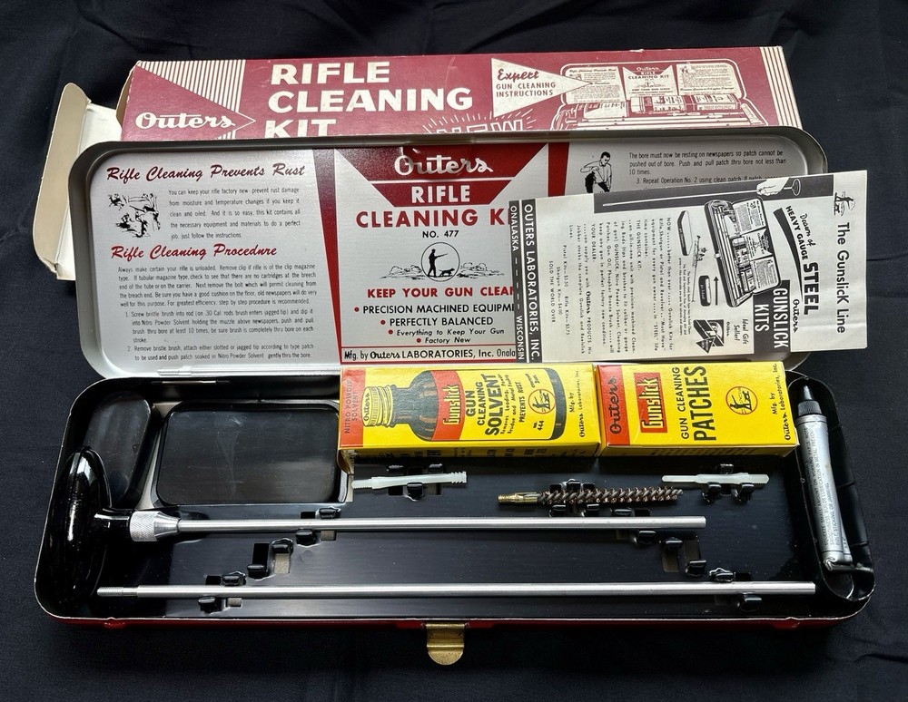 Vintage Outers Rifle Cleaning Kit No. 477 22 Cal. Excellent Condition