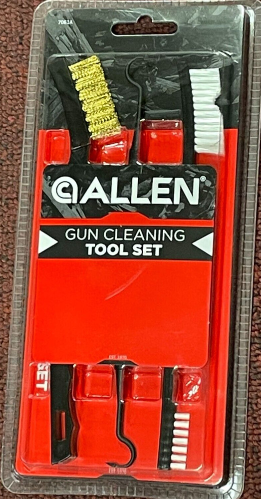 Gun Cleaning Tool Set, 1 Brass & 1 Nylon Bristle Brush, 1 Slot & Crevice Pick