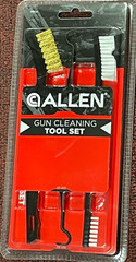 Gun Cleaning Tool Set, 1 Brass & 1 Nylon Bristle Brush, 1 Slot & Crevice Pick