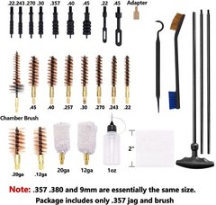 Gun Cleaning Kit Elite for .22 .357/9MM .30 .40 .45 .243 .270 12GA 20