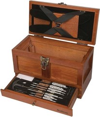 Aged Oak 25-Piece Gun Cleaning Tool Kit – Complete & Organized Solution
