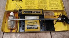 Vintage Brite-Boer Deluxe Gun Rifle Cleaning Kit in Yellow Tin Box