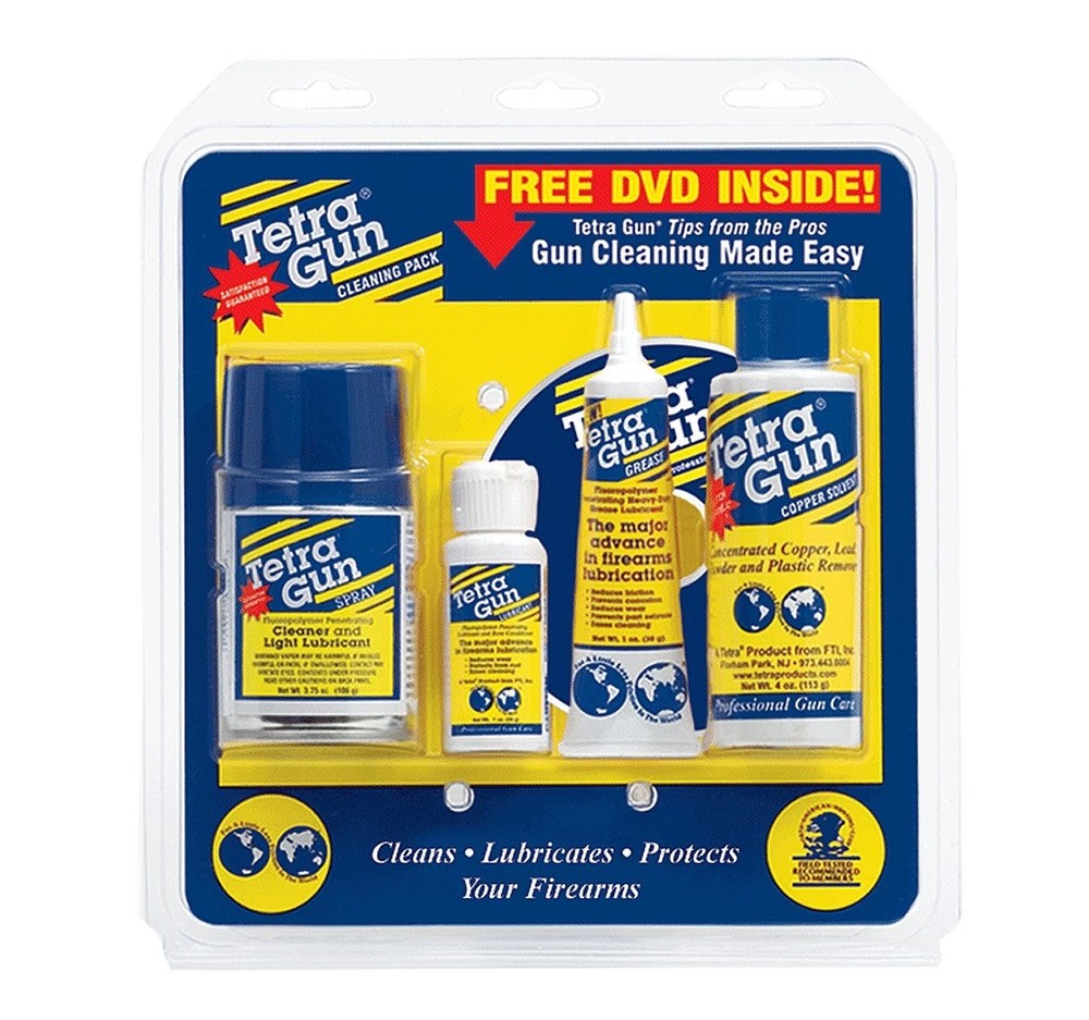 Tetra Gun Cleaning Pack Kit Cleans Lubricates Protects Your Firearms DVD Inside
