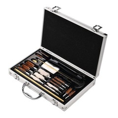 25Pc Gun Cleaning Kit GK08 Brass Bore Brush Set Aluminum Case