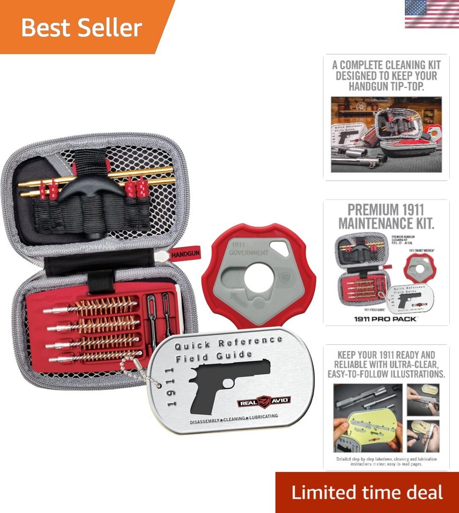 Portable 1911 Handgun Cleaning Kit – Includes Wrench, Rods & Cleaning Patches