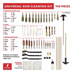 Gun Cleaning Kit for Shotguns Rifles and Pistols Calibers .17- .50 Cal | Brass