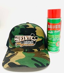 Ballistol MultiPurpose Lubricant Cleaner -6oz aerosol can and Heintz Camo Hat