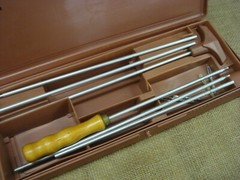 Hoppes 22 cal cleaning kit, Vintage plastic box