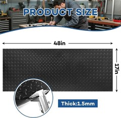 48” x 17” Non-Slip Workbench Mat – Durable PVC with Steel Plate Texture