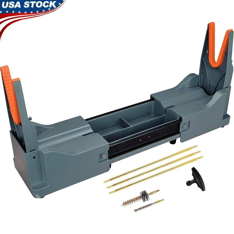Rifle Cleaning Stand Portable Non-Slip Base W/ 5 Cleaning Components Organizer