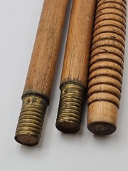 Vintage 3 pc Wood Wooden Rifle Shotgun Gun Barrel Cleaning Rod w/ Brass Jag Tip