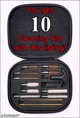 10 Pistol Cleaning Kits Carrying Case for Caliber Hand Guns 22 357 38 270 40