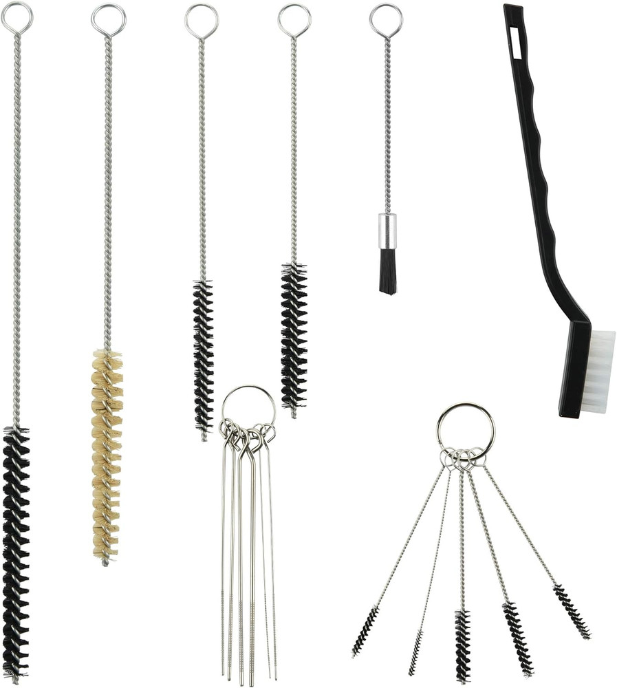 17Pcs Multi-Purpose Spray Gun Cleaning Kit Nylon Brushes Mini Brushes & Needles