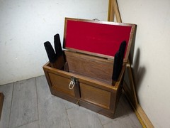 Vintage Rustic Wood Gun Cleaning Tool Box Maintenance + Caddy N49