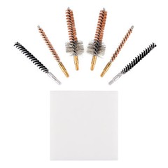 .22 Cal Rifle Phosphor Bristle Bronze Nylon Bore Chamber Brush Kit 50 x Patches