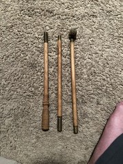 VINTAGE 3 PIECE WOOD & BRASS GUN / RIFLE CLEANING ROD