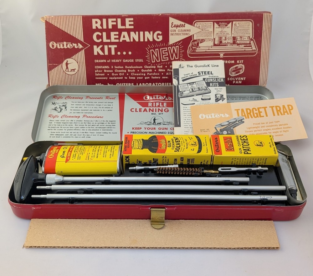 Outers 477 .30 Cal Rifle Cleaning Kit w Box & Papers 1960s