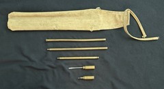 Rare C.M. Powers Brass Rod Gun Cleaner By Faries Mfg. Co. Oiler & Screw Driver!