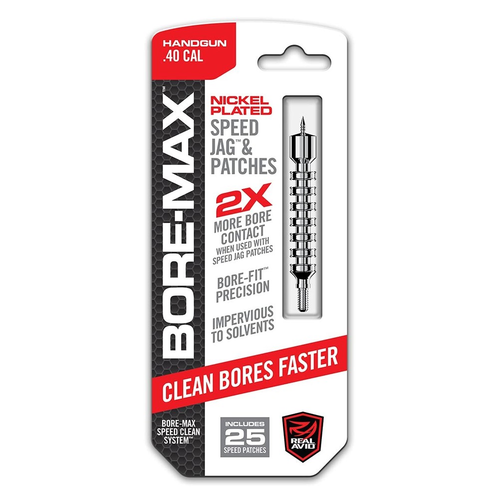 Real Avid Bore-Max Speed Jag & Patches .40 Cal Cleaning Set