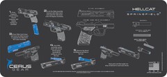 Springfield® Hellcat Instructional Gun Mat Jumbo 12″ X 27″ Cerus Gear Grey