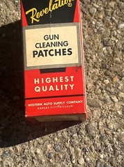 Vintage Metal Revelation 30 Caliber Rifle Cleaning Kit Solvent Bottle 1/2 Full