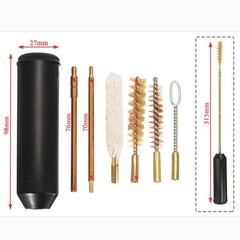 9mm 38 357 Pistol Cleaning Kit Bronze Brush Cotton Mop Brass Rods Gun Care Set