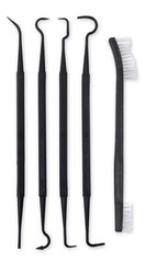 Gun Cleaning Pick & Brush Set 4 Nylon Double Ended Picks & Brush