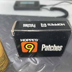 Vintage Hoppe’s Nitro Powder Gun Bore Solvent No. 9 1/3 Full And Patches 1/2 Ful