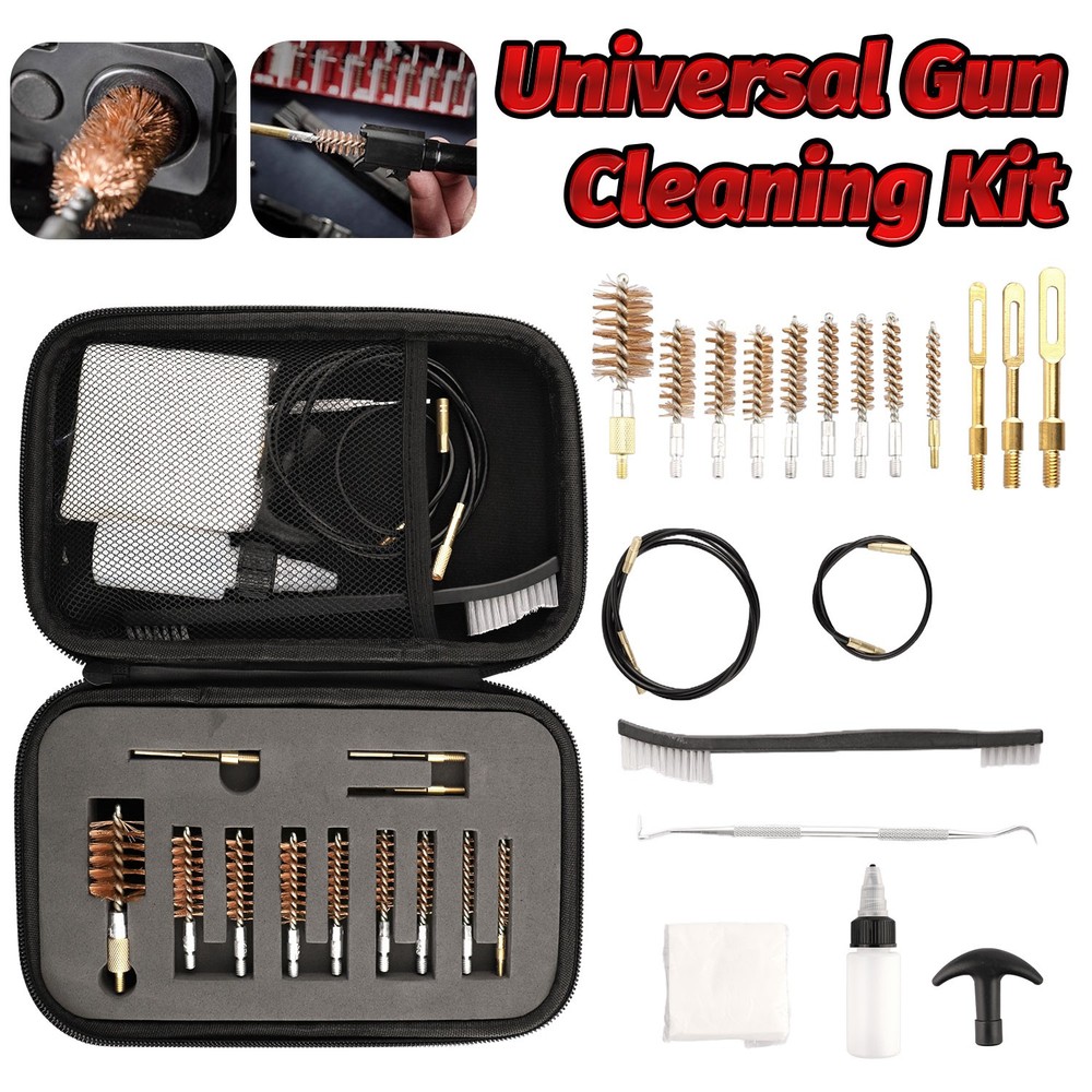 163pcs Gun Cleaning Kit Universal Rifle Pistol Shotgun Handgun Firearm with Case