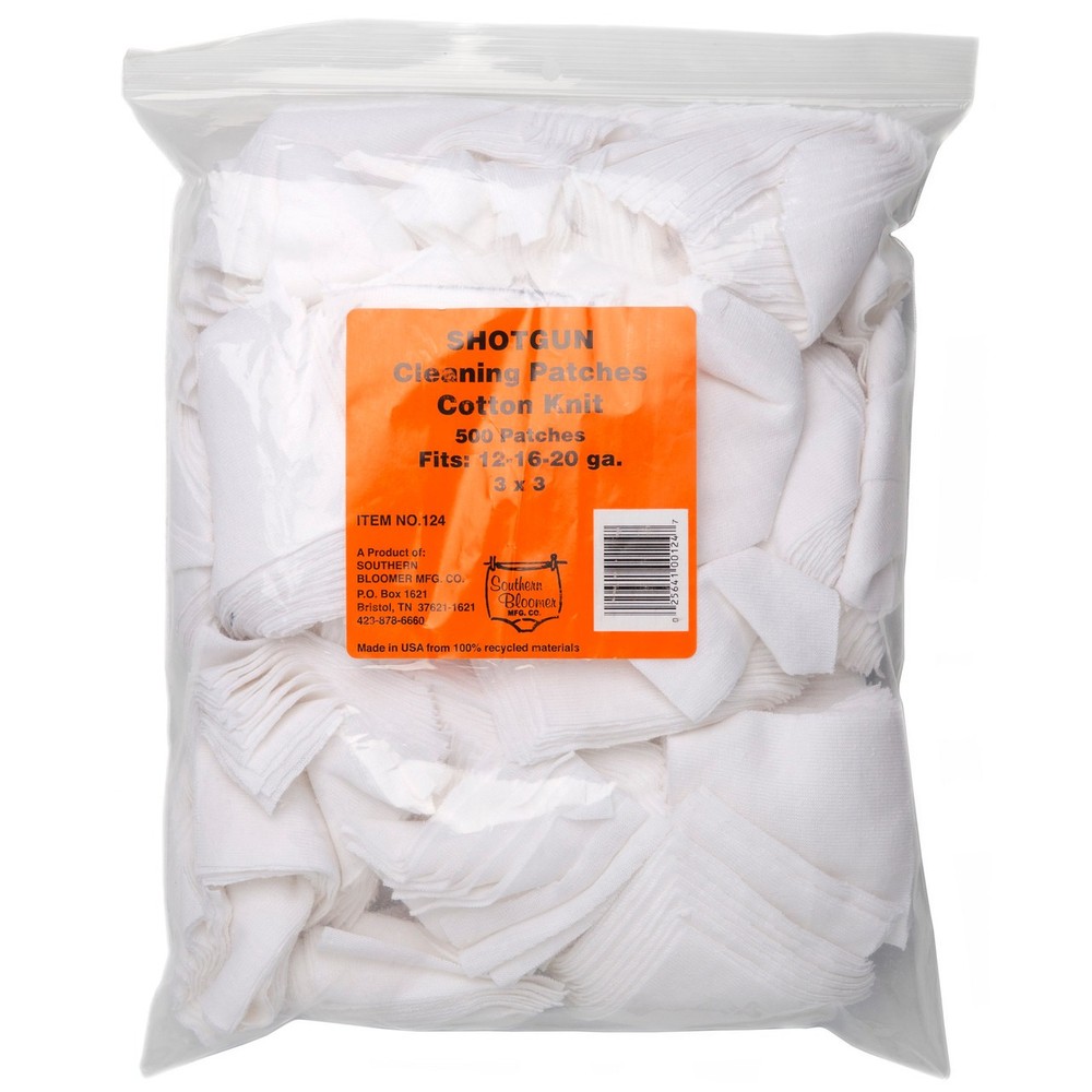 Southern Bloomer Shotgun Cotton Cleaning Patch Ribbed 3″x 3″ Bag Of 500 – #124