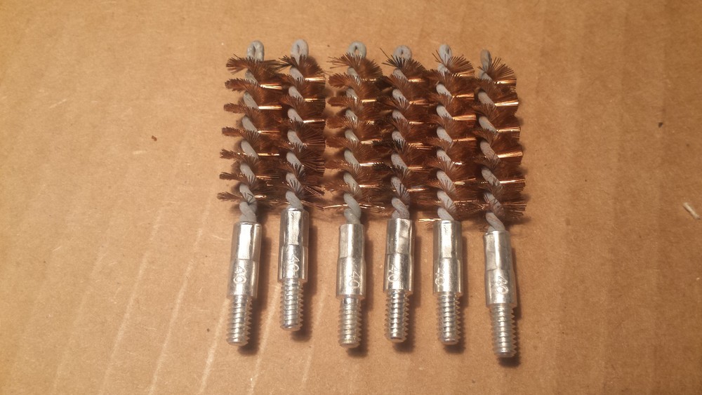 Six Bore Cleaning Brushes for .40 .41 Caliber Guns 10 mm 40 S&W/.41 Cal. Pistol