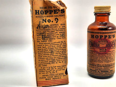 Vtg Hoppe’s No.9 Gun Nitro Powder Solvent Cleaner – almost empty Bottle 2oz