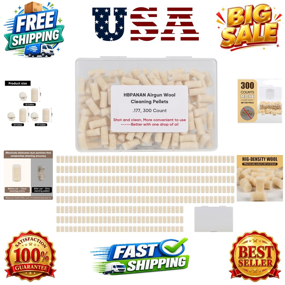Cleaning Cotton Wool Felt Cleaning Pellets for Maintenance .22.177.25 Caliber…
