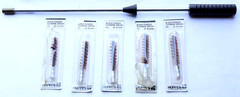 (5) Hoppes No. 1331 (.44 / .45 ) Caliber Black Powder Cleaning Heads + Handle