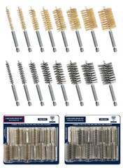 16-PC Bore Brush Set [8-Size X 2 Sets] Stainless-Steel and Brass Wire Brushes…