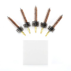 5 Pieces Bronze Bristle Bore Cleaning Brush Thread for Rifle with 50 Patches