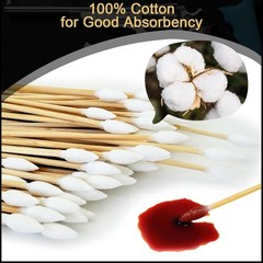 400/200 Ct 6 Inch Double-Ended Gun Cleaning Swabs with Bamboo Sticks – Ideal for