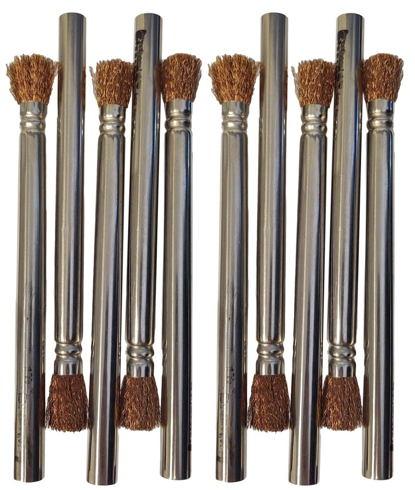 Lot of 10: Bronze/Phosphor Bristle Shop Cleaning Brush – 1/2″ Diameter