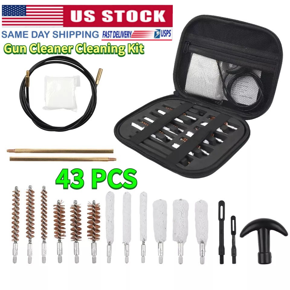 43PCS Universal Gun Cleaner Cleaning Kit Rifle Pistol Handgun Shotgun Firearm US