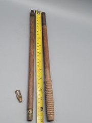 Vintage Antique 25″ Hickory Wood 2-Piece Shotgun Cleaning Rod 1 Brass Fitting