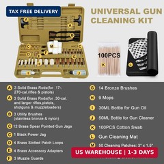 iunio Universal Gun Cleaning Kit, with Mat and Case, Full Brass Jags, Rods and A
