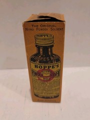 Vintage Hoppe’s No. 9 Nitro Powder Solvent Glass Bottle with Box and Instruction