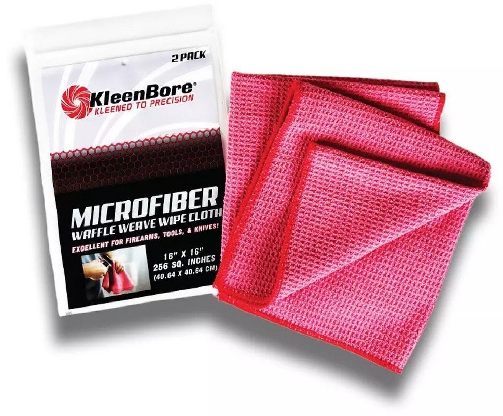 Kleen Bore Microfiber Waffle Weave Cloth 16″ x 16″ Cotton Flannel 2-Pack – MCR