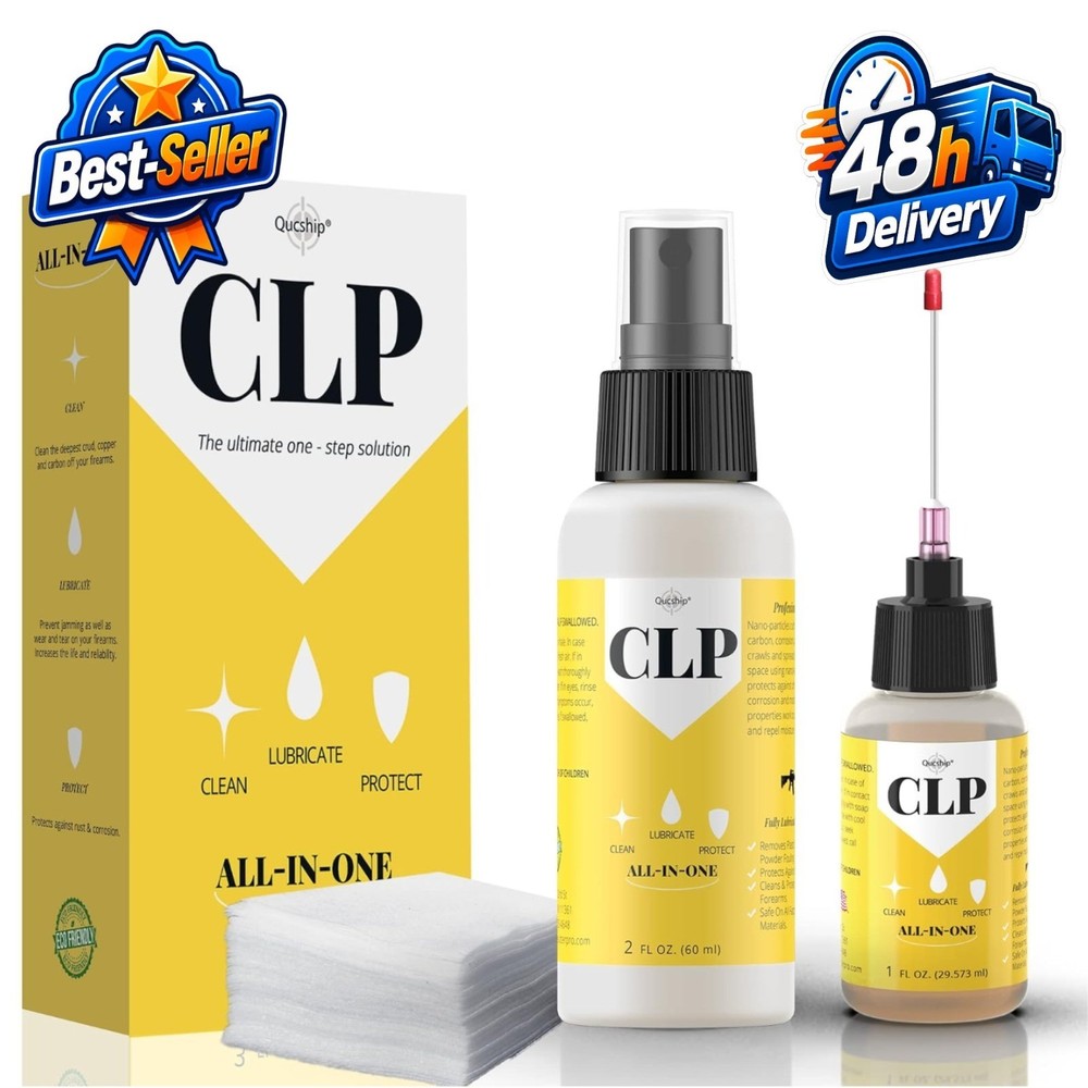 Qucship Gun Cleaning Kit with Oil 2 oz & 1 oz Needle Oiler
