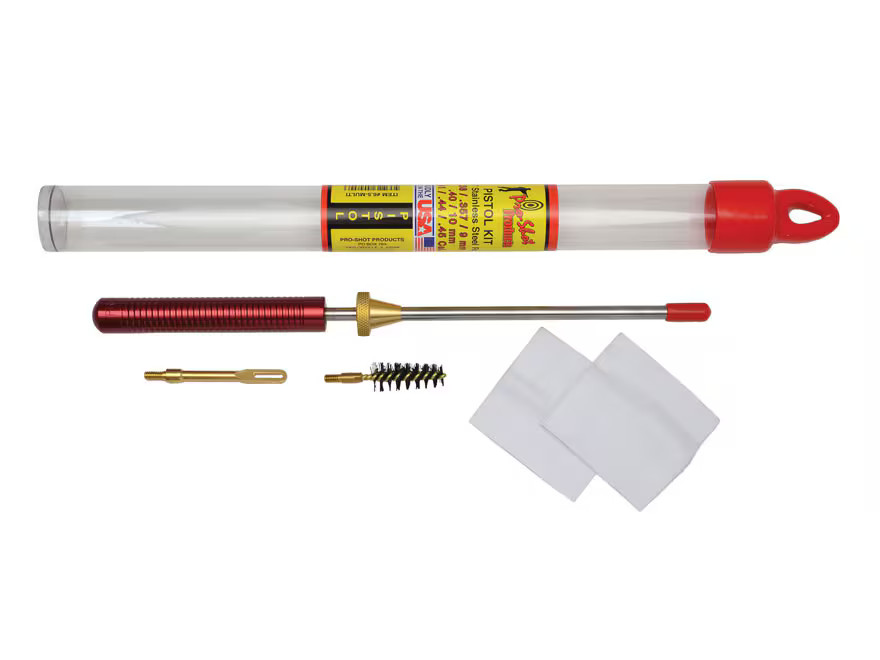 Pro-Shot Pistol Cleaning Kit 357 to 45 Caliber 6-1/2″ Stainless 8-32 Thread