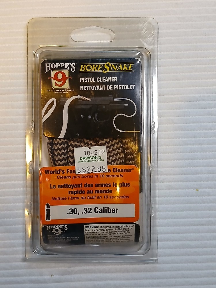 Hoppe’s Bore Snake Pistol Cleaner .30, .32 Caliber New!