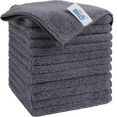 Homexcel Grey Microfiber Cleaning Cloth 12 Pack Premium Microfiber Towels For