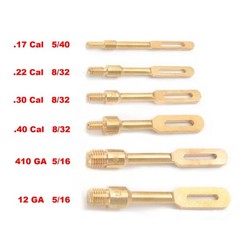 6 Pack Solid Brass Slotted Tip Jag Patch Holder for Rifle/Handgun/Pistol