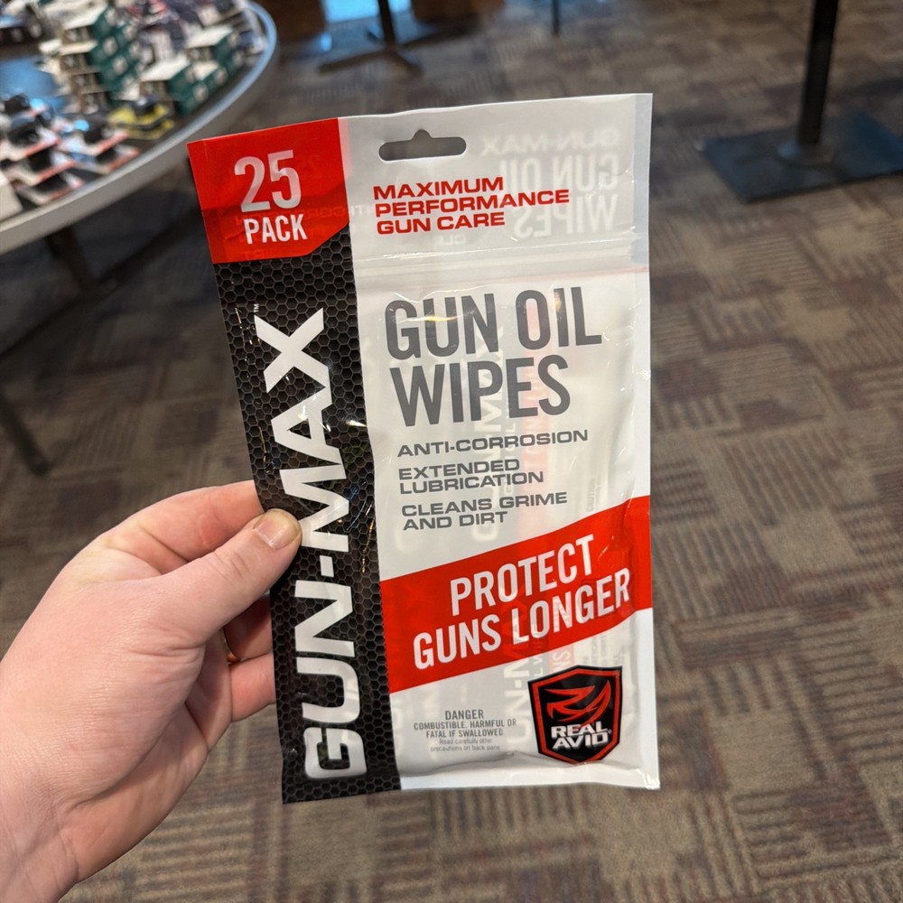 Real Avid AVGMW25 Gun-Max Oil Pack of 25 Individually Wrapped Wipes